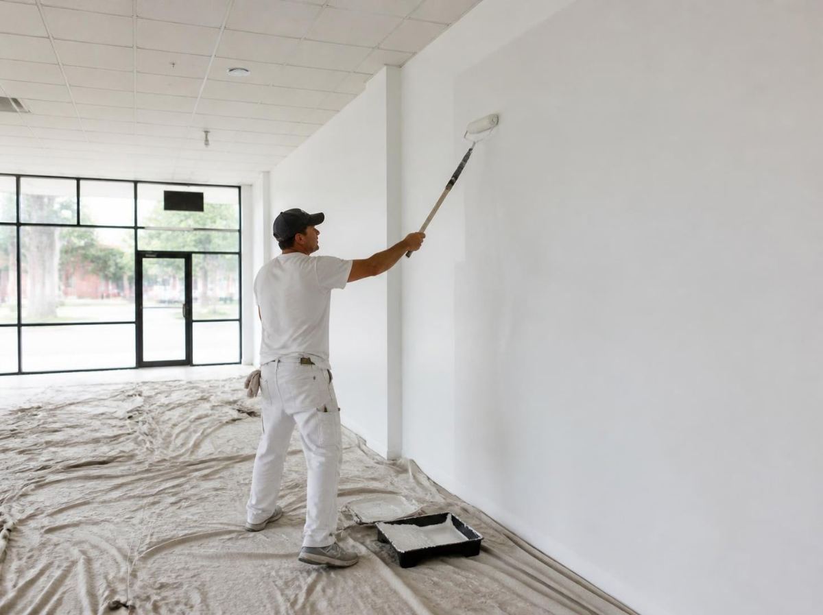 Pintura de muros en un local vacío