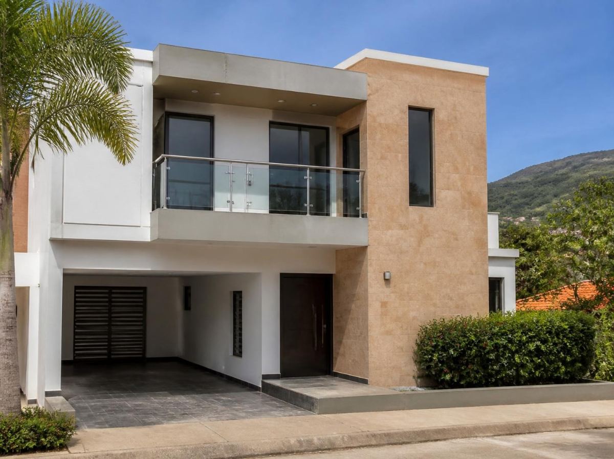 Casa de dos pisos terminada tras la ampliación
