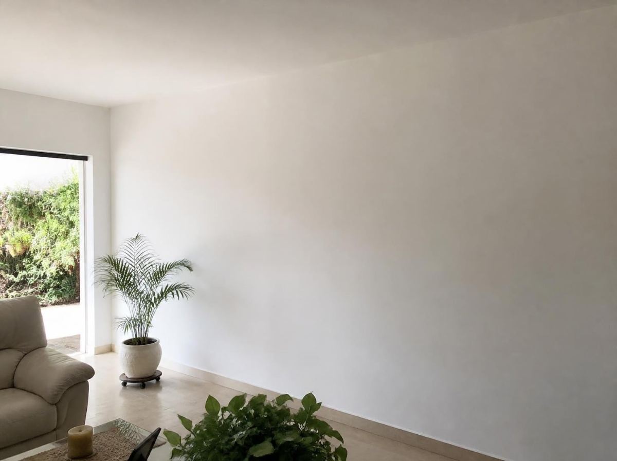 Pared reparada y pintada